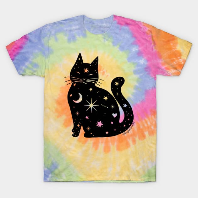 Starry Void Cat T-Shirt by dragonstarart